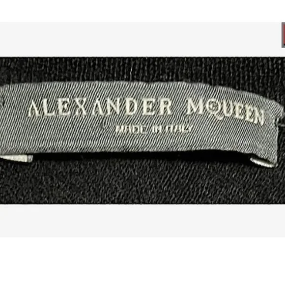 Alexander McQueen Asymmetric Black Wool Sweater Dress Small